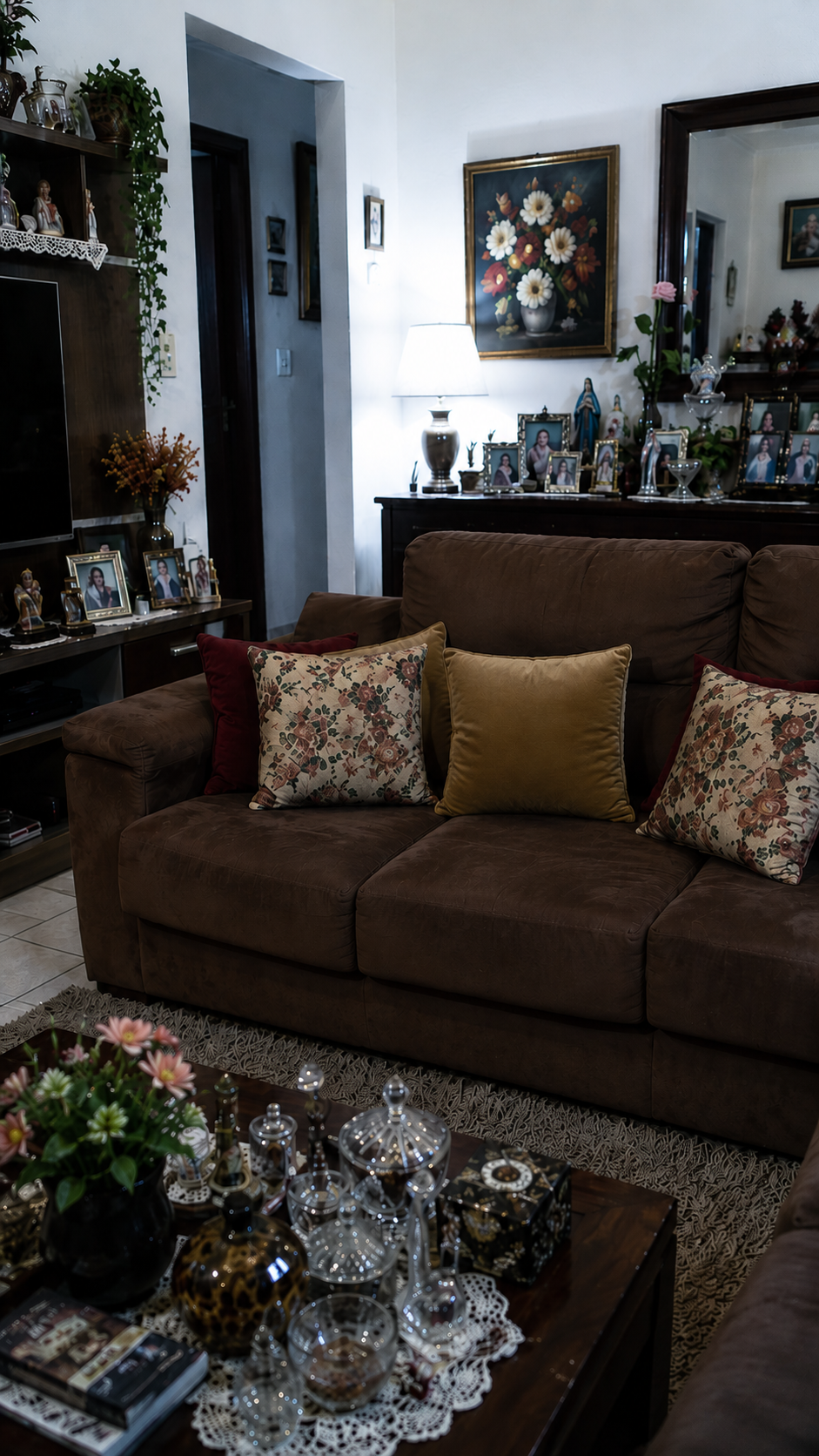 Sala de estar antes da transformação