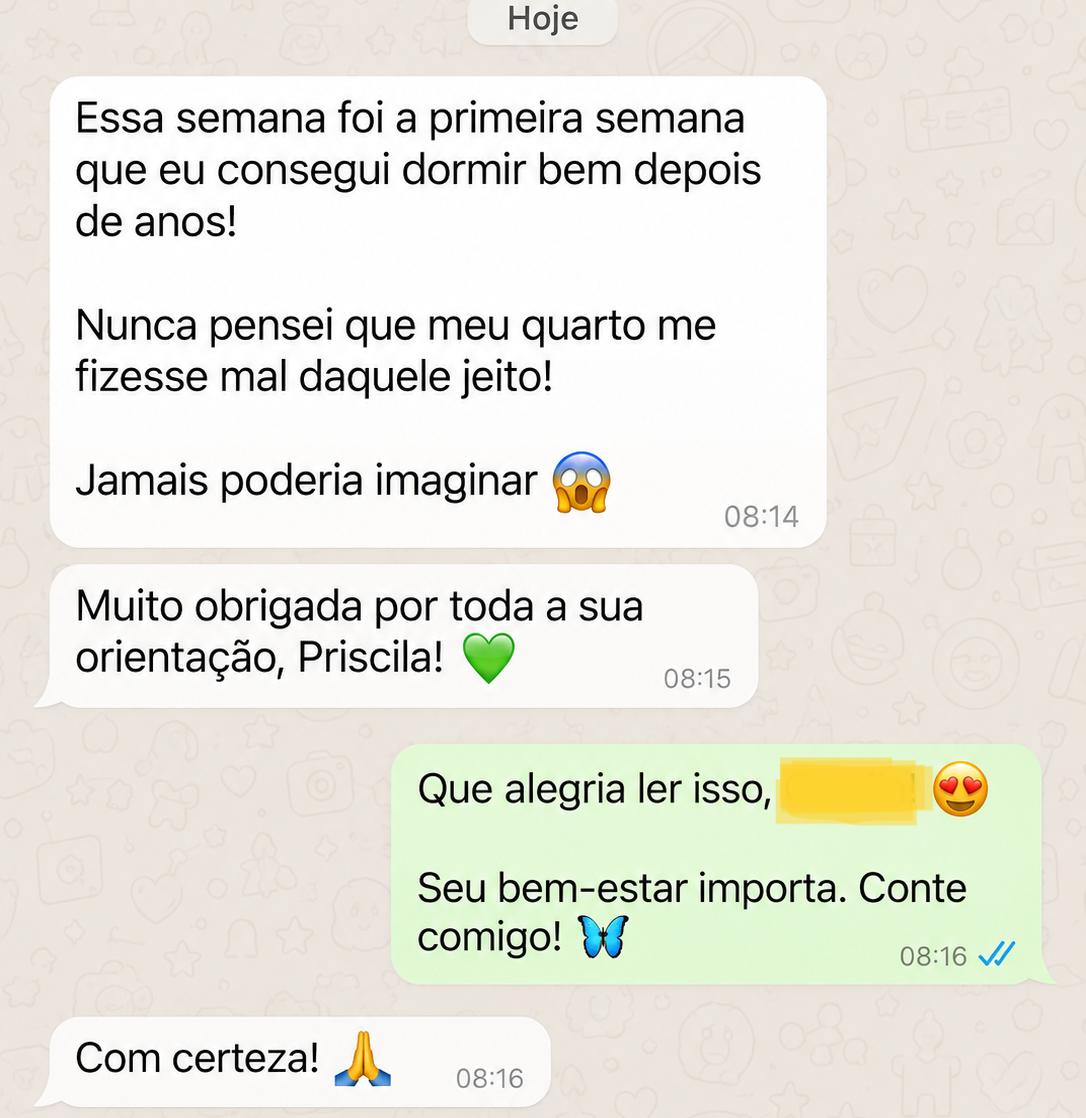 Relato de cliente sobre voltar a dormir bem